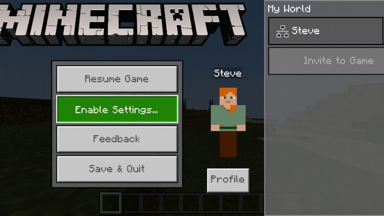 New Menu from Buttons Texture Pack for Minecraft PE