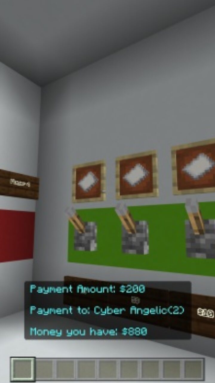 Payment Amount from Monopoly Map for Minecraft PE