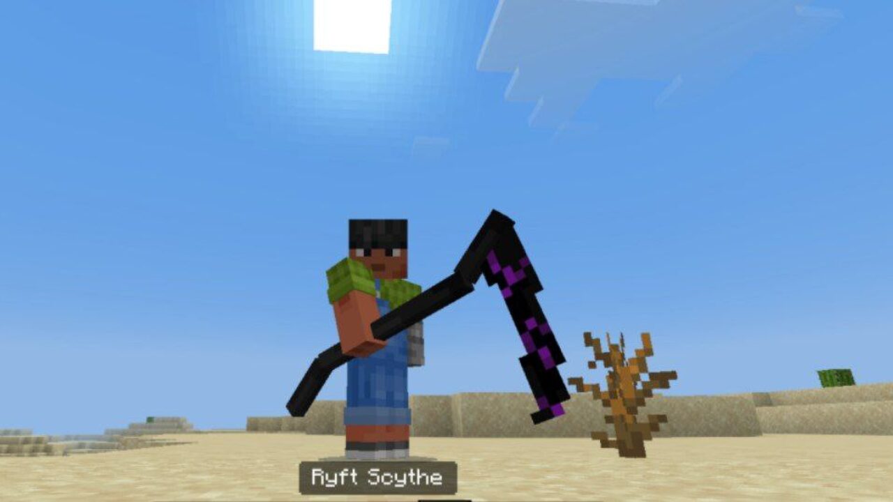 Scythe from Hyperryfts Weapon Mod for Minecraft PE