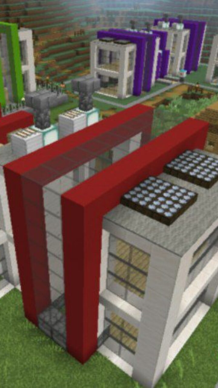 Top View from Two Houses Map for Minecraft PE