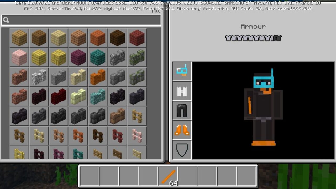 Armor from Flippers Mod for Minecraft PE