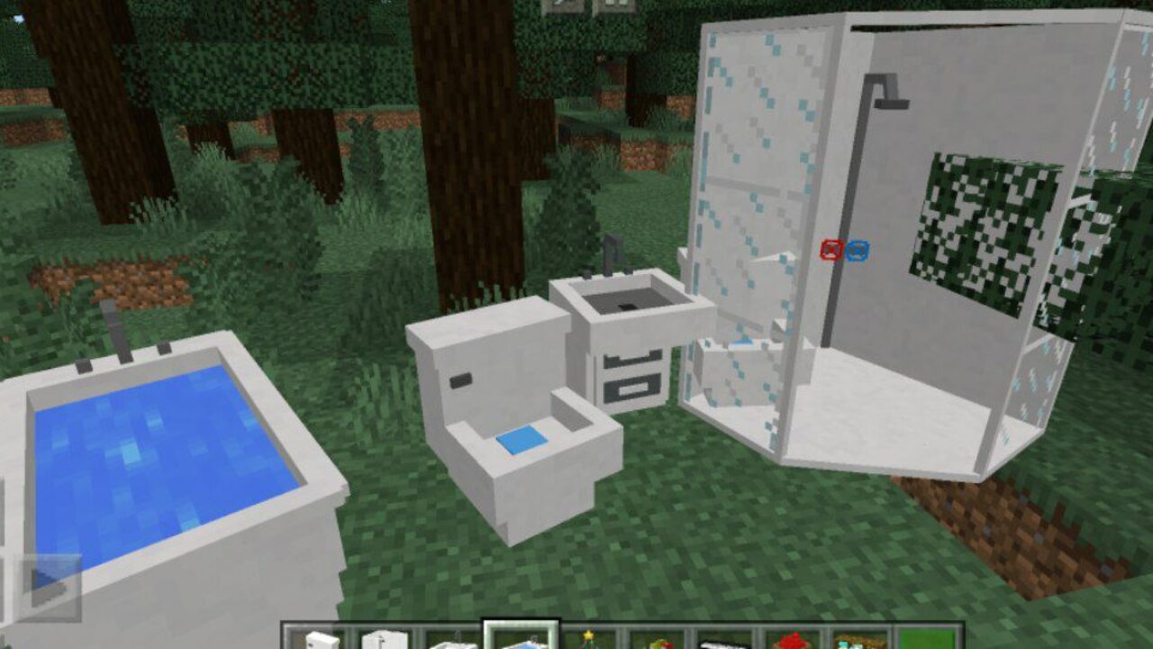 Furniture from Bathhouse Mod for Minecraft PE