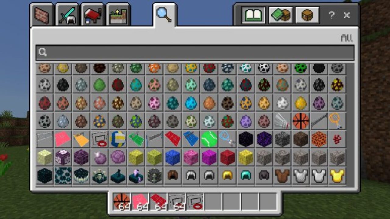 Inventory from Basketball Mod for Minecraft PE