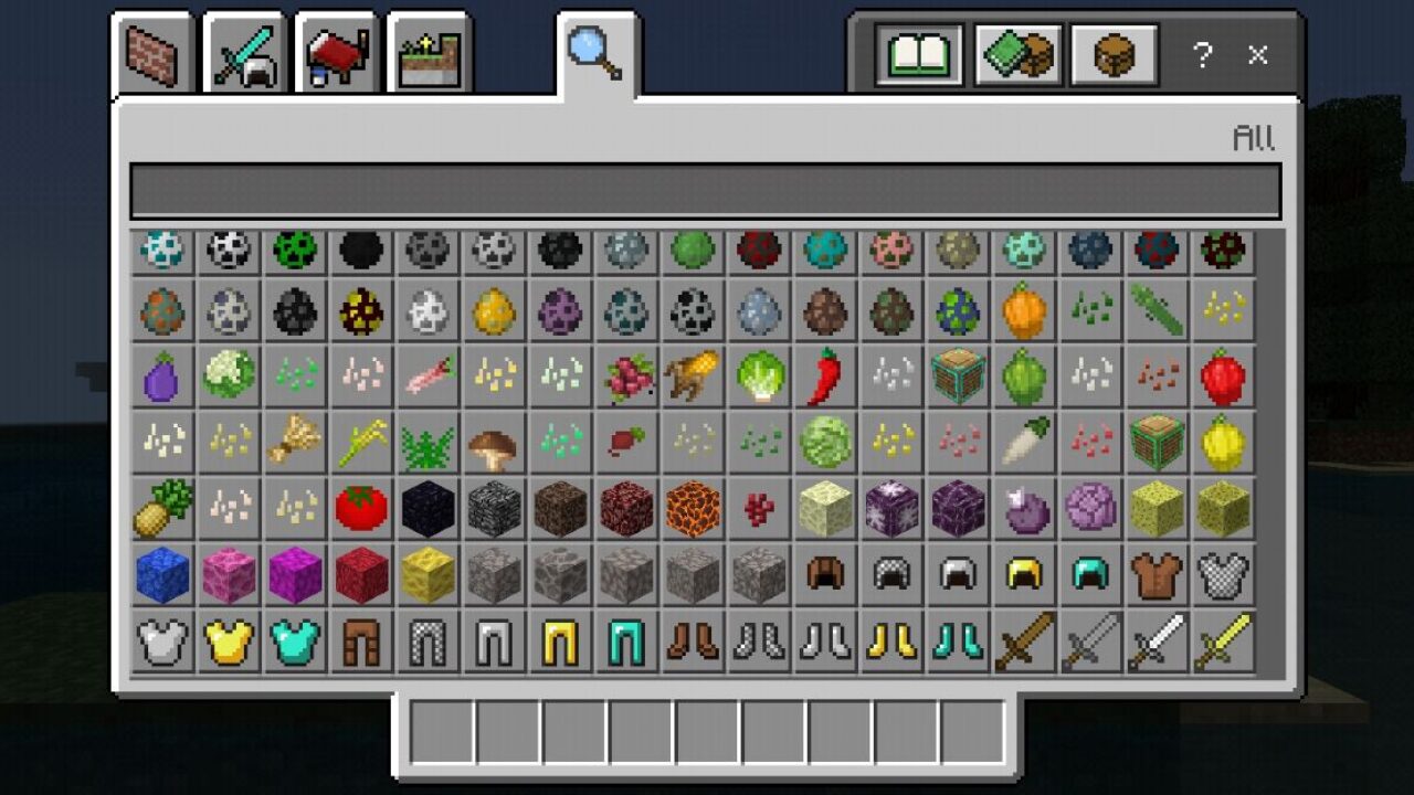 Inventory from Garden Mod for Minecraft PE