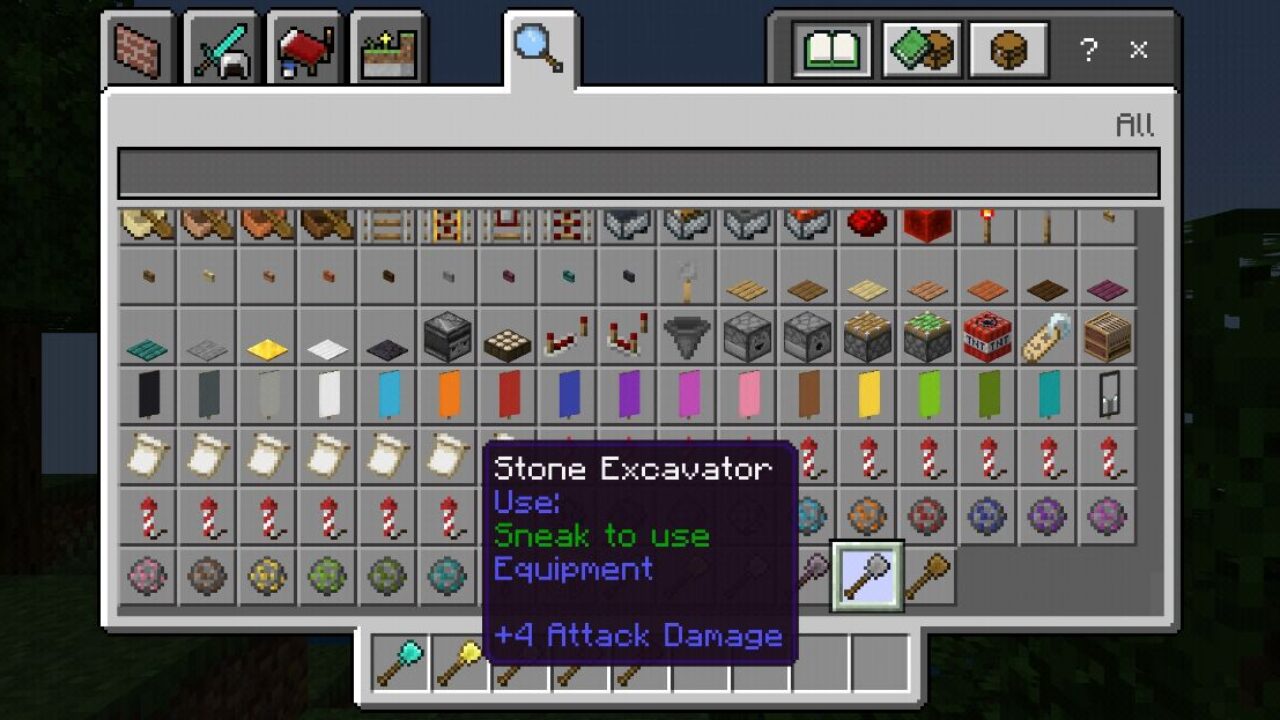 Inventory from Shovel Mod for Minecraft PE