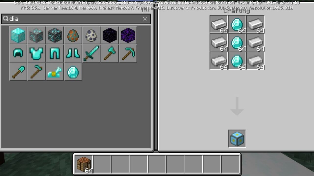 Recipe from Nether Reactor Mod for Minecraft PE