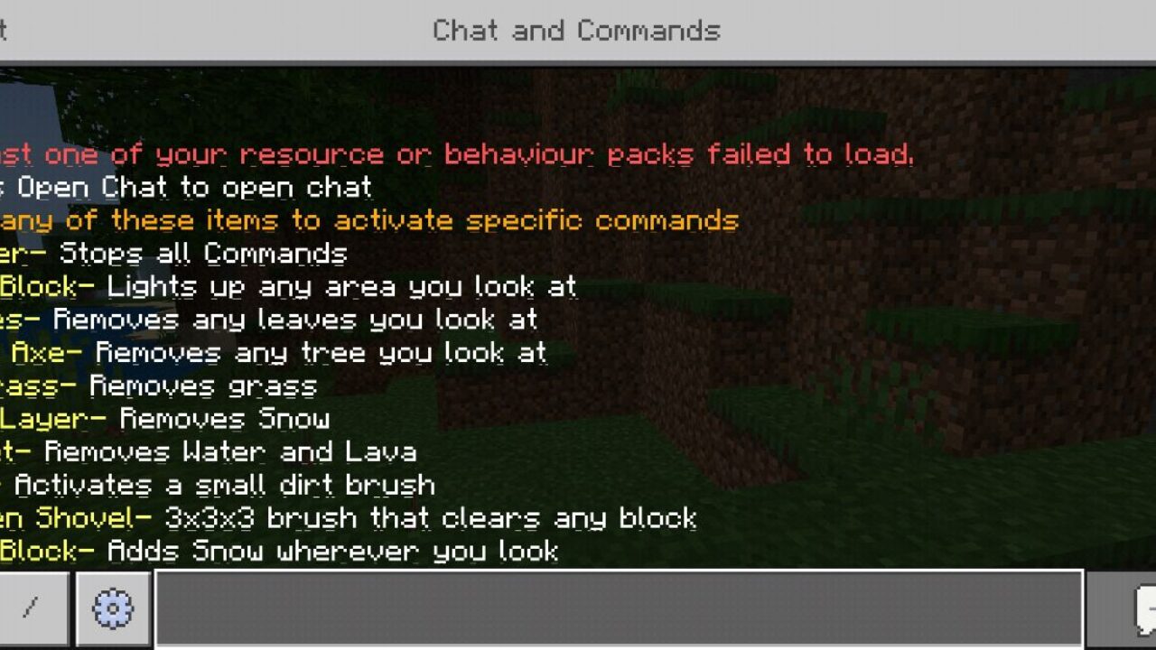 Settings from WorldEdit Mod for Minecraft PE