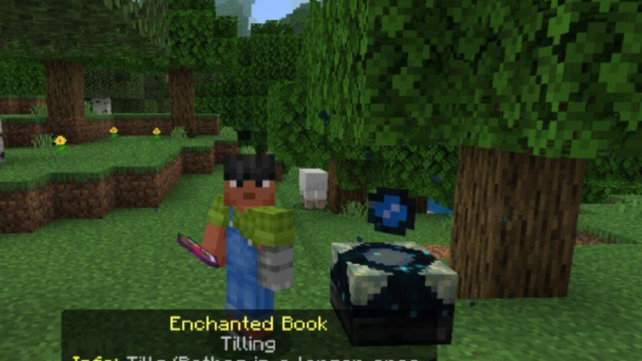 Tilling from Hogs Enchants Mod for Minecraft PE