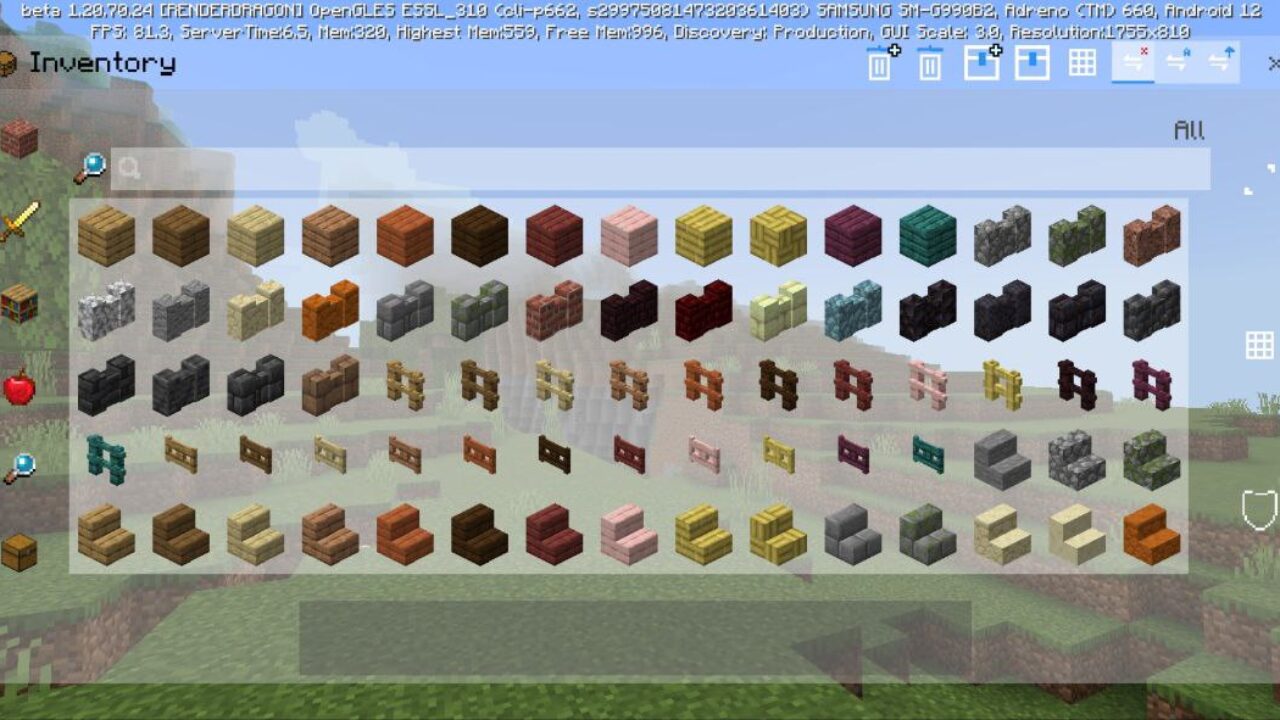 Inventory from Cube Texture Pack for Minecraft PE