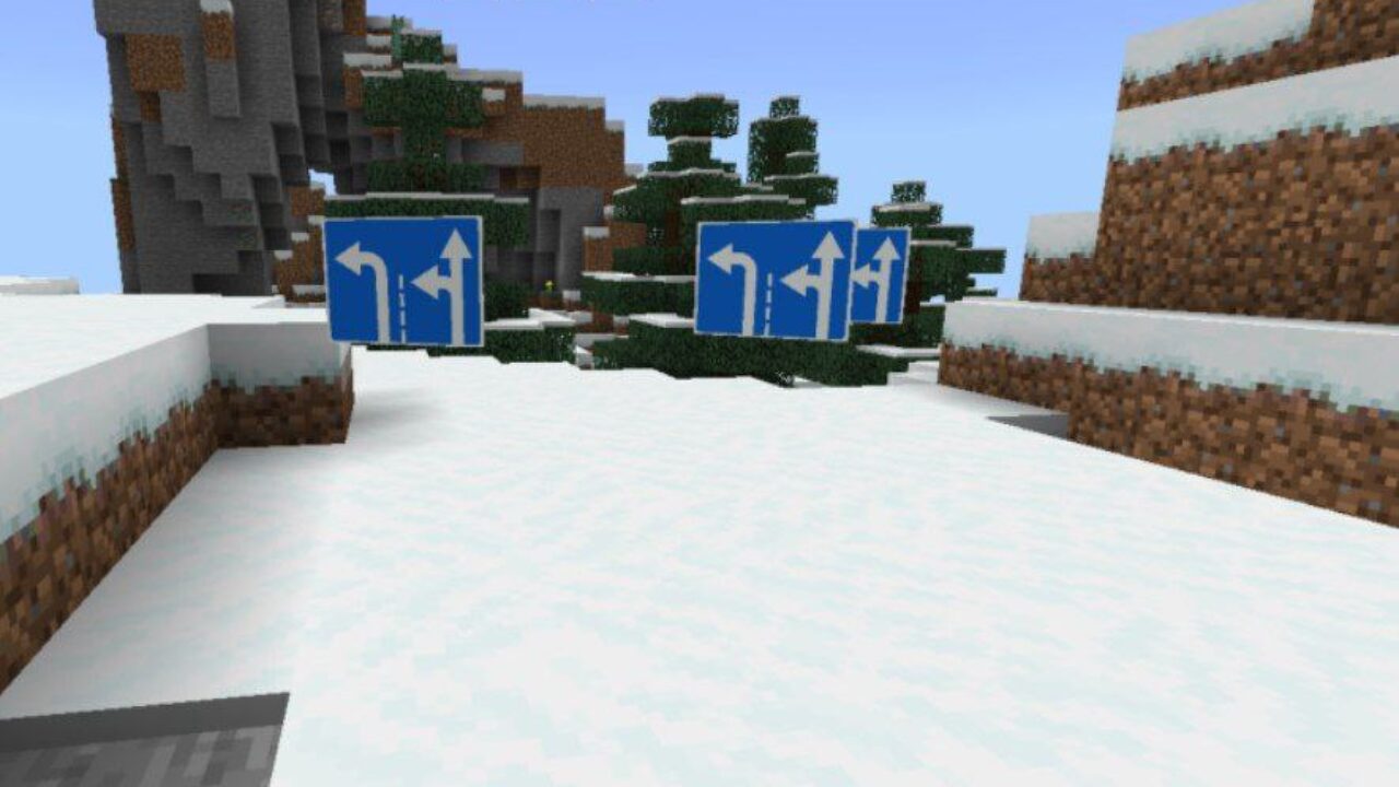 Turn from Road Signs Mod for Minecraft PE