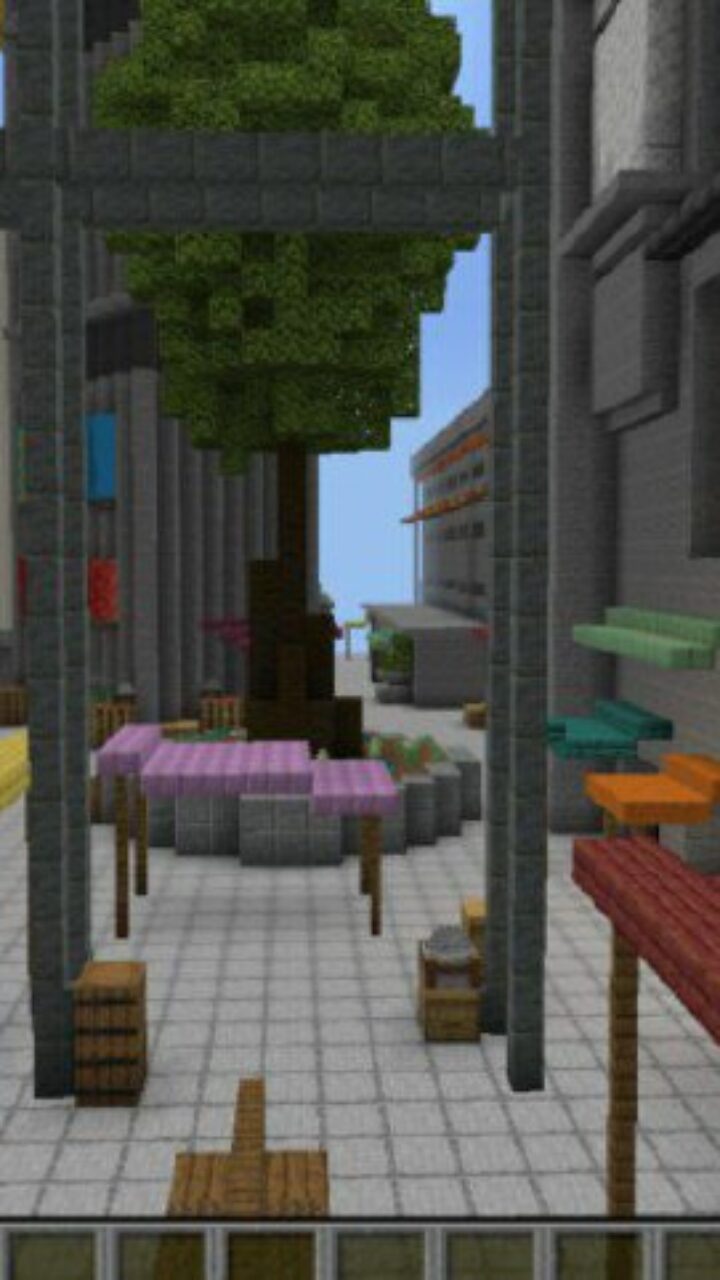 Market from Cyberpunk City Map for Minecraft PE