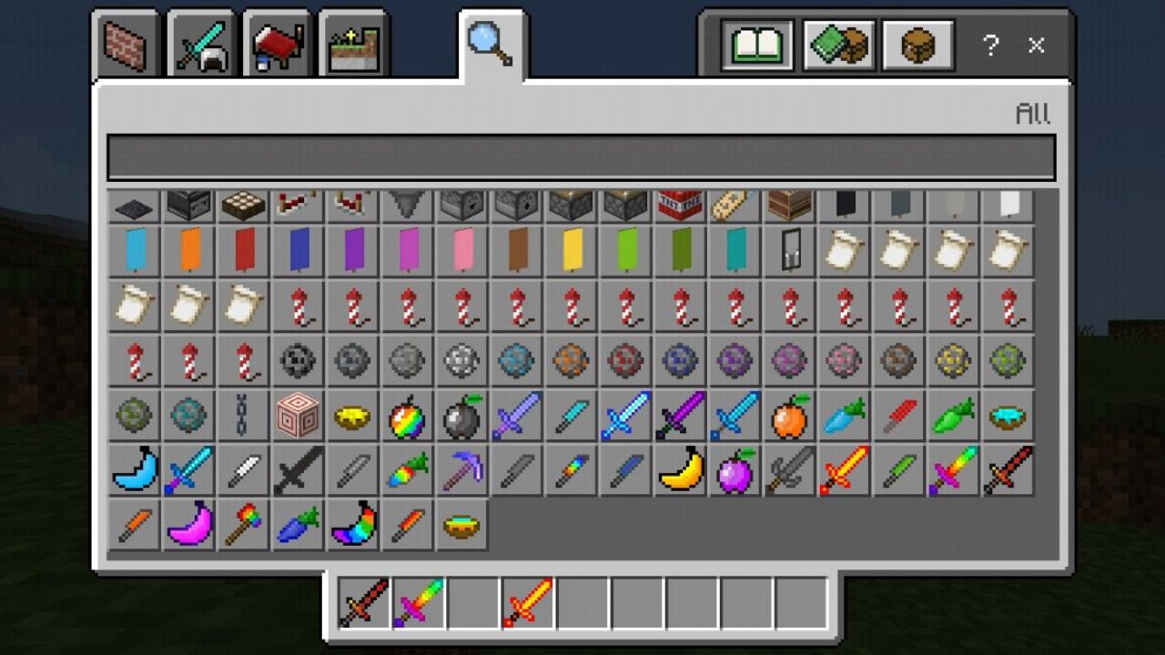 Inventory from Butterfly Knife Mod for Minecraft PE