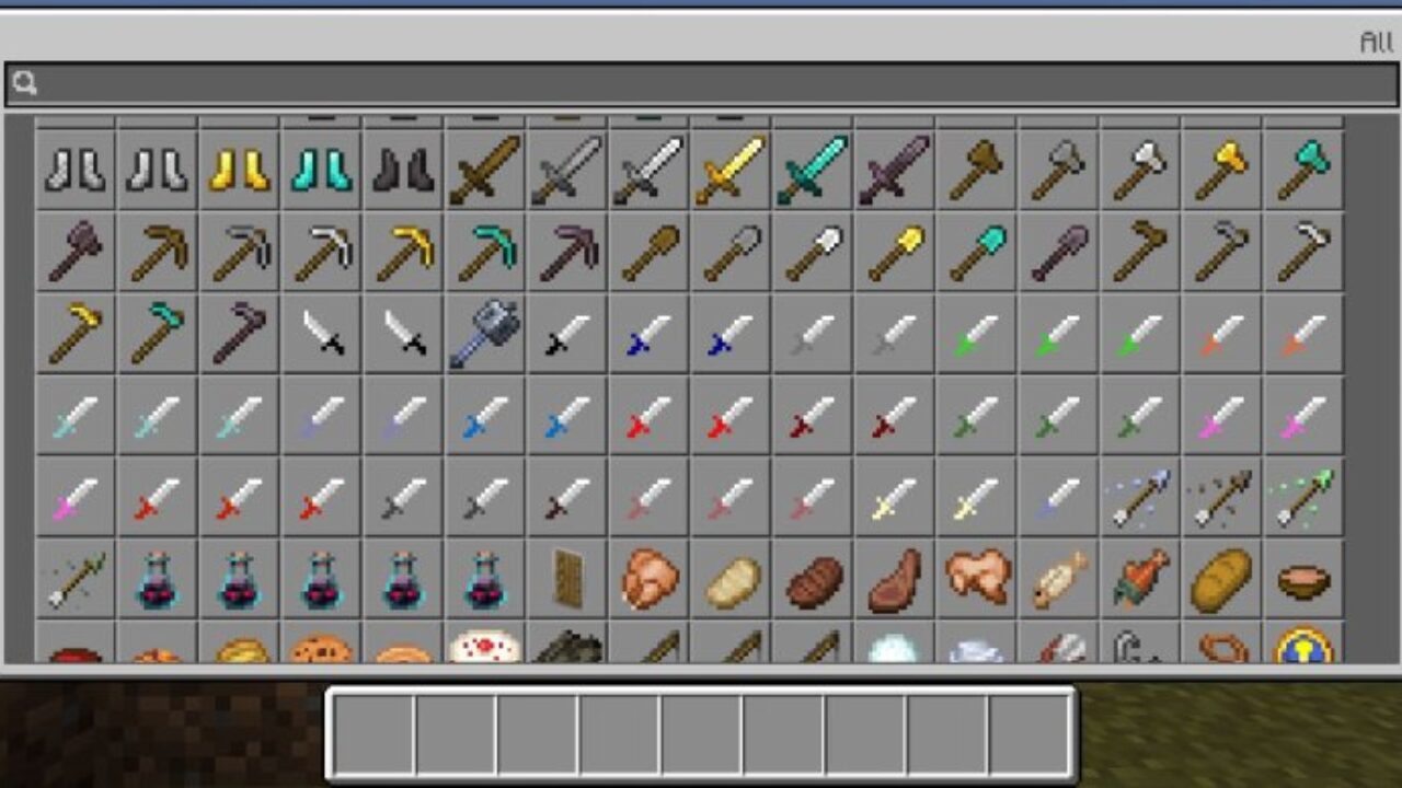 Inventory from Knives Texture Pack for Minecraft PE