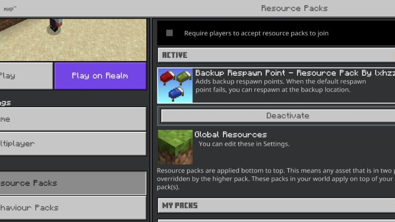 Install from Respawn Mod for Minecraft PE