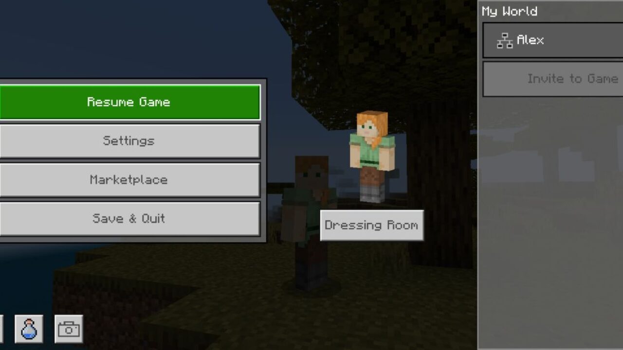 Pause from Screenshot Taker Texture Pack for Minecraft PE