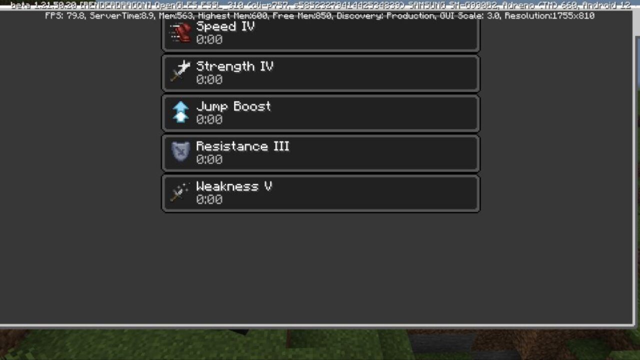 Effects from Venom Mod for Minecraft PE