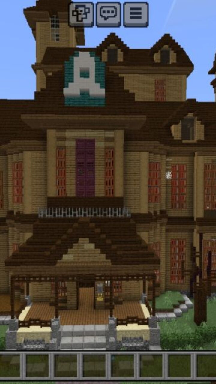 House from Wednesday One Block Map for Minecraft PE