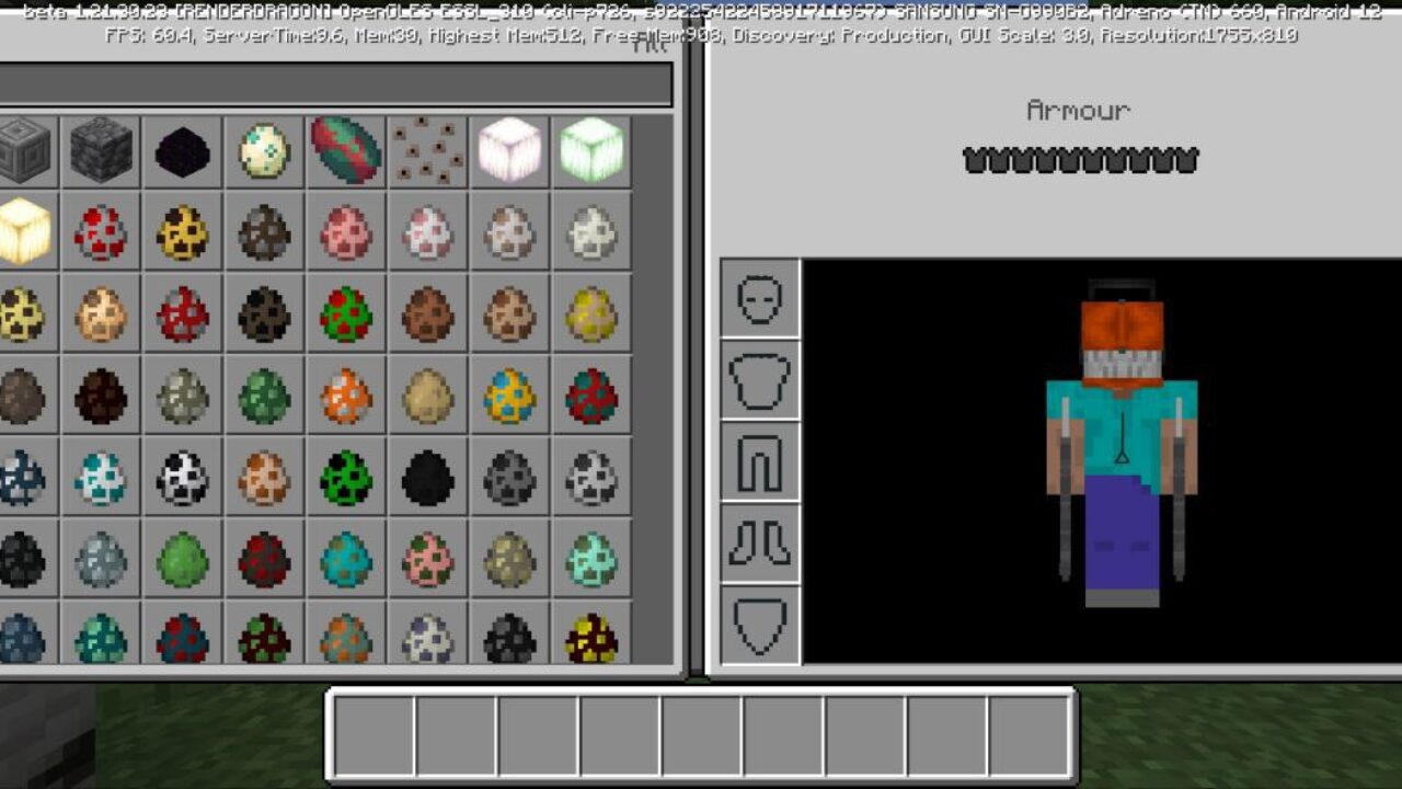 Inventory from Chainsaw Man Texture Pack for Minecraft PE