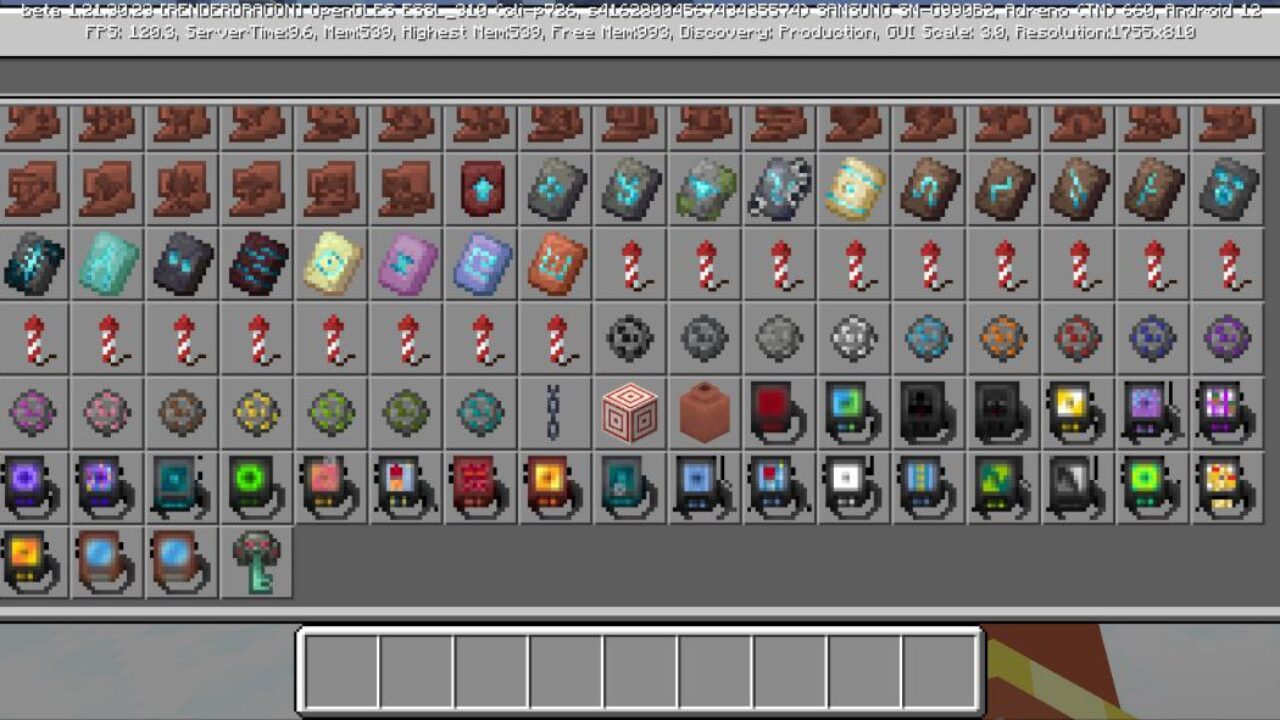 Inventory from Music Players Mod for Minecraft PE