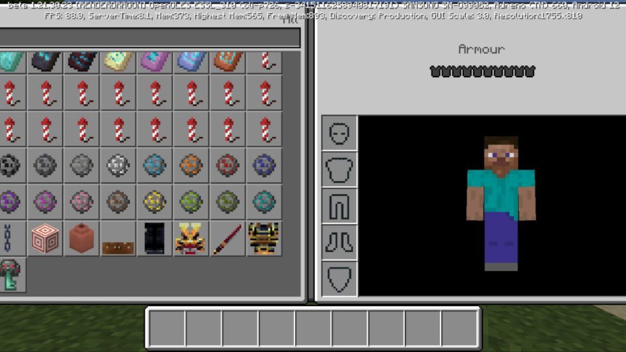 Inventory from Samurai Mod for Minecraft PE