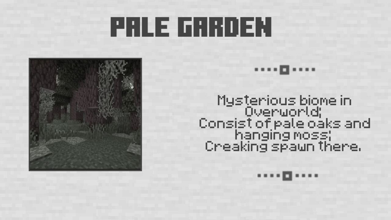 Pale Garden for Minecraft PE 1.21