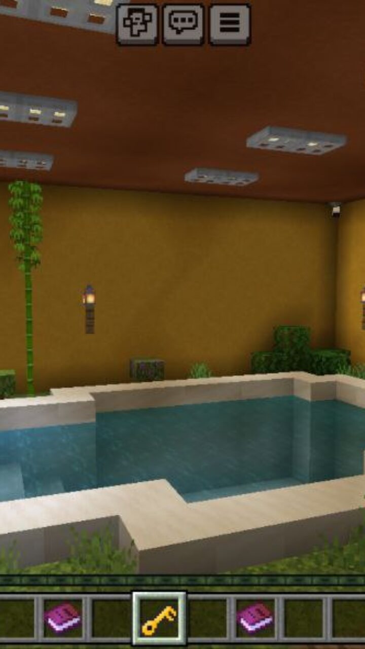 Swimming Pool from Secret Underground House Map for Minecraft PE