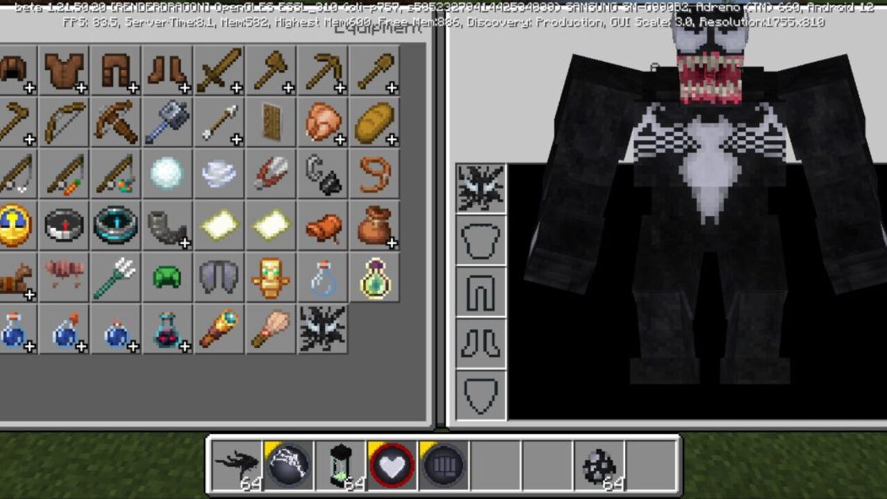 Transformation from Venom Mod for Minecraft PE