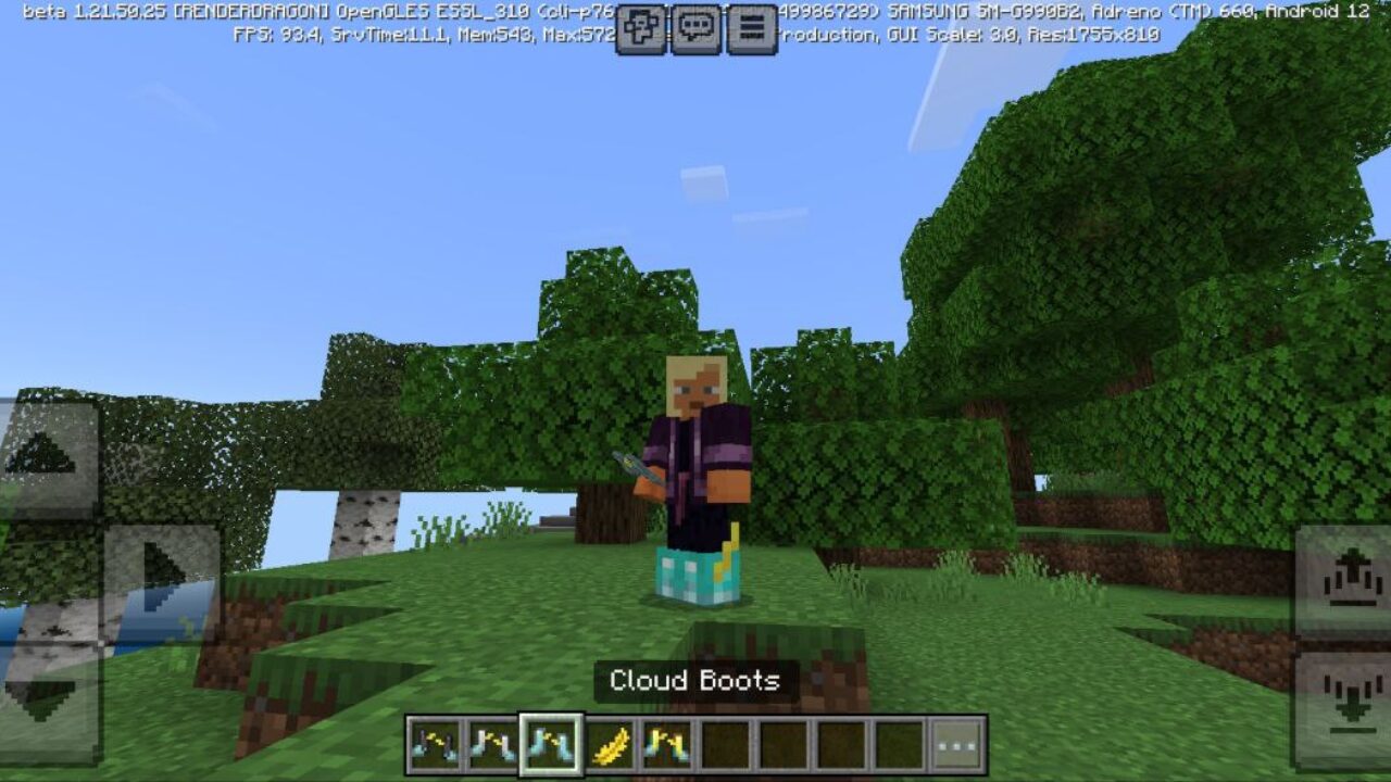 Cloud Boots Mod for Minecraft PE