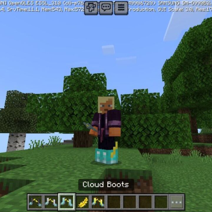 Cloud Boots Mod for Minecraft PE