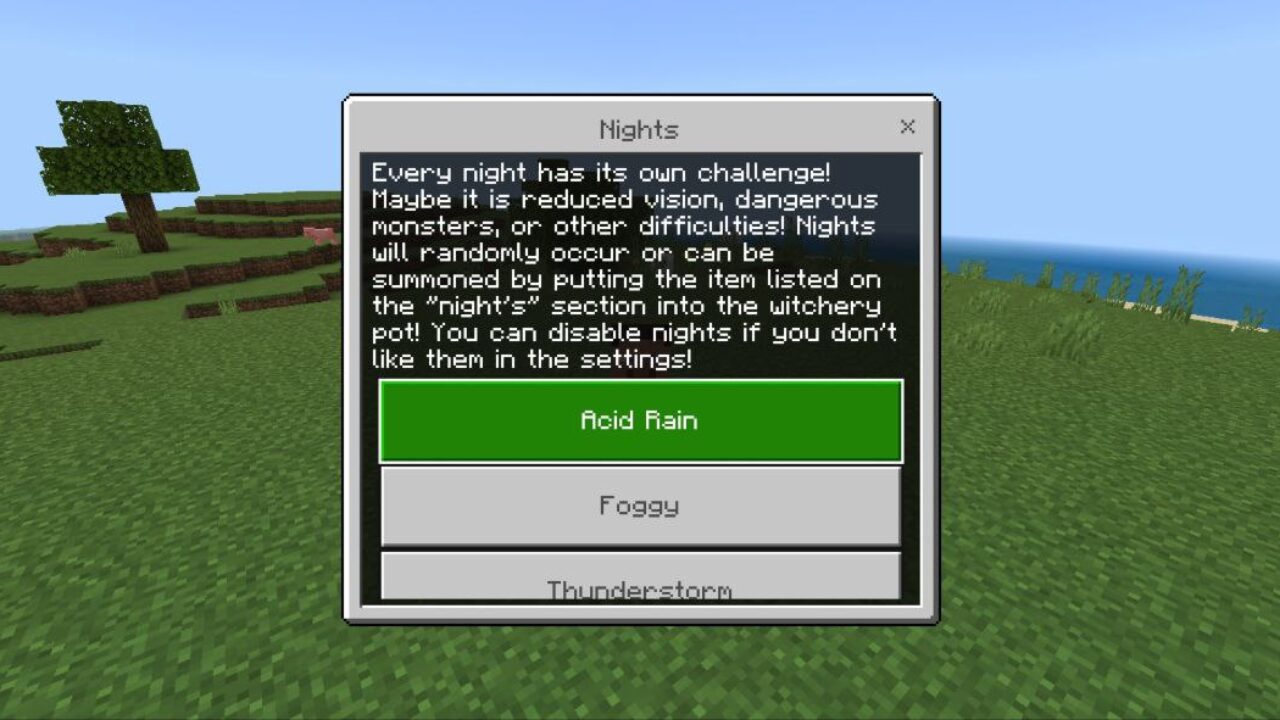 Info from Scary Nights Mod for Minecraft PE