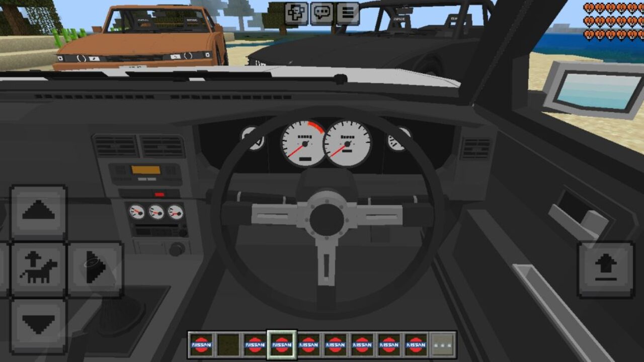 Inside from Nissan Silvia Mod for Minecraft PE