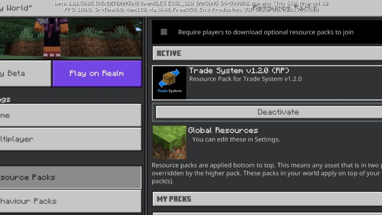 Install from Trade System Mod for Minecraft PE