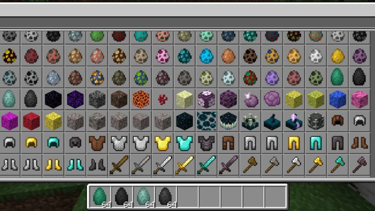 Inventory from Mythological Creatures Mod for Minecraft PE