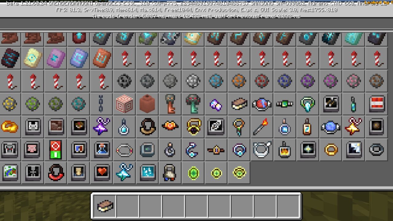 Items from World Utilities Mod for Minecraft PE