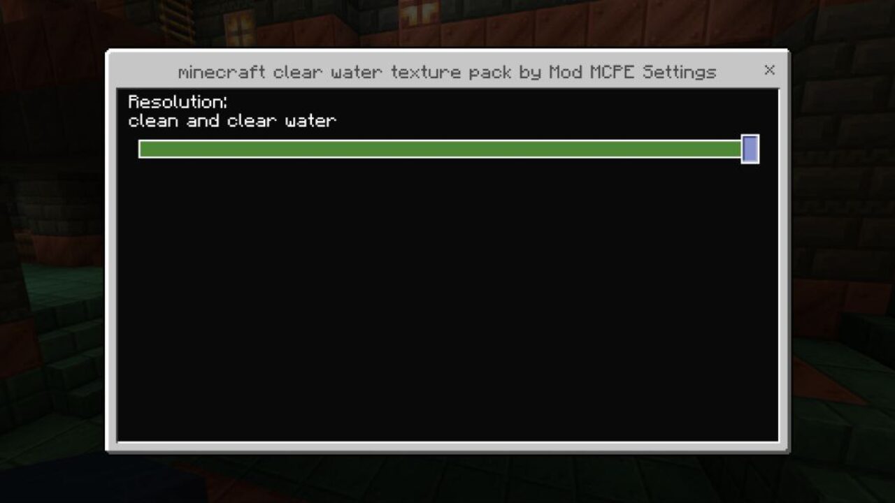 Settings from Clear Water Texture Pack for Minecraft PE