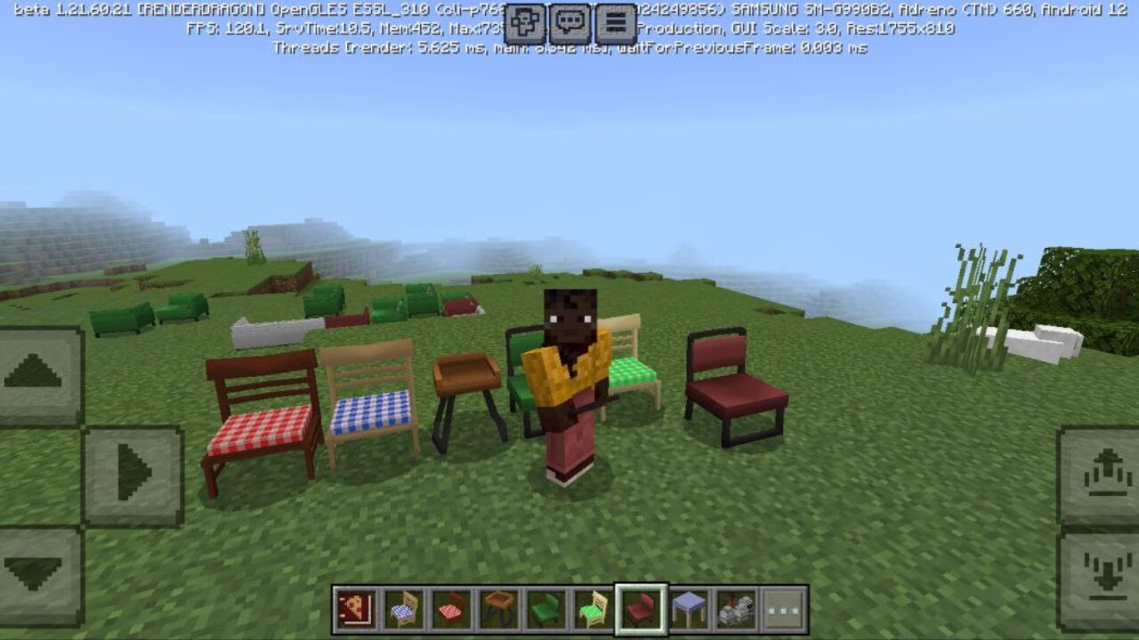 Chairs from Italy Build Set Mod for Minecraft PE