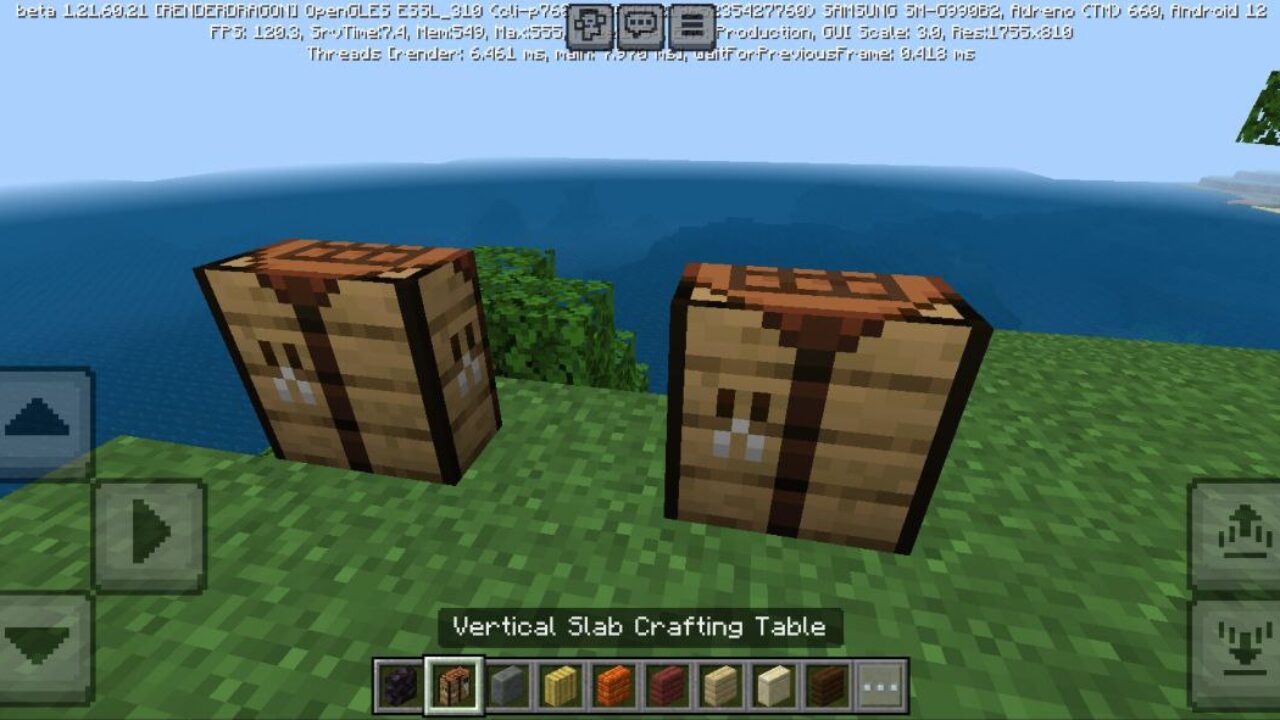 Crafting from Simply Vertical Slabs Mod for Minecraft PE