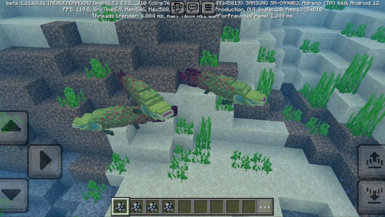 Fishes from Monster Fish Mod for Minecraft PE