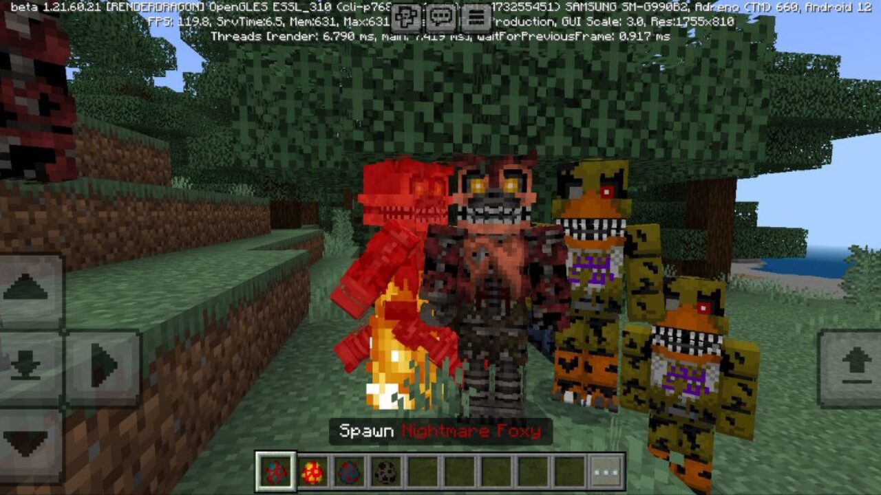 Foxy from Nightmares Night Mod for Minecraft PE