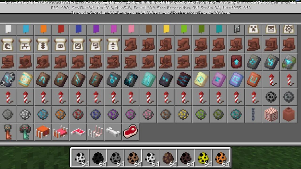 Inventory from Felines Kingdom Mod for Minecraft PE