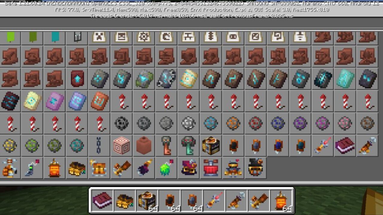 Inventory from Gadgets Mod for Minecraft PE