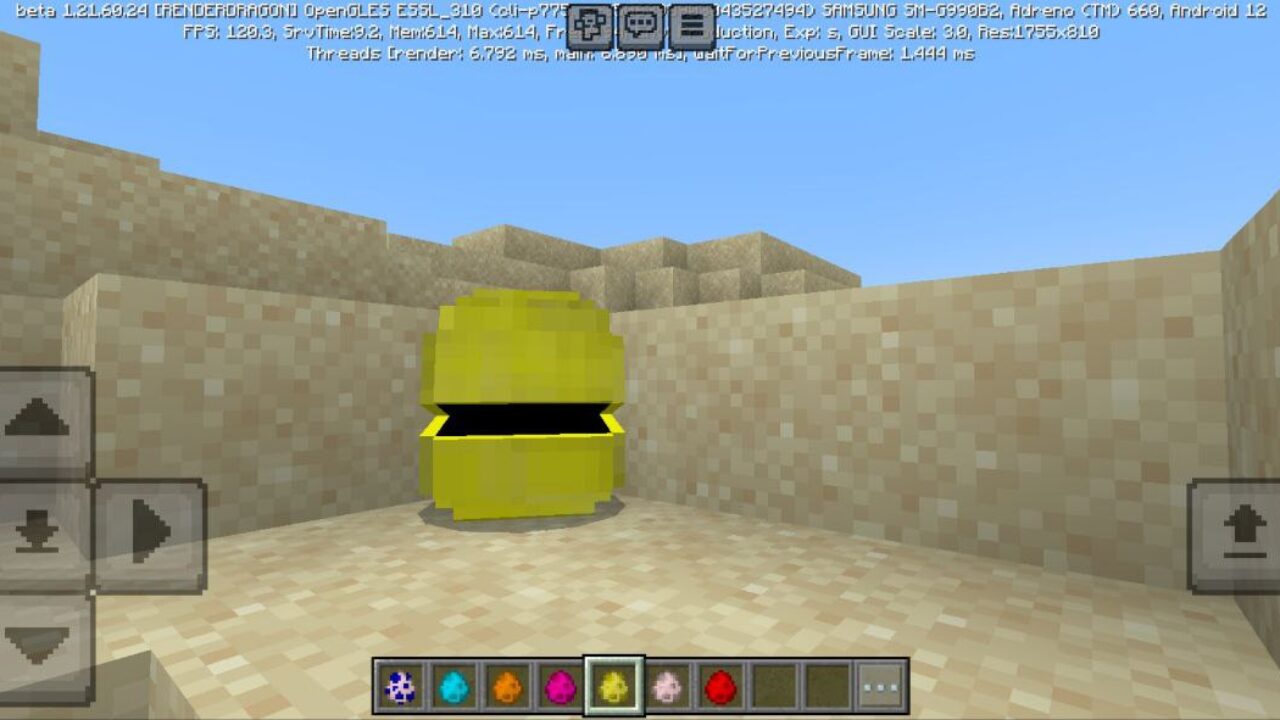 Main Character from Pac Man Mod for Minecraft PE