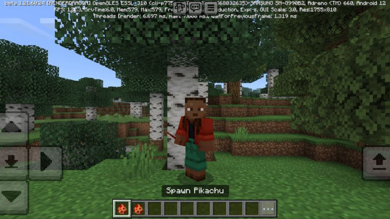 Spawn from Pikachu Mod for Minecraft PE